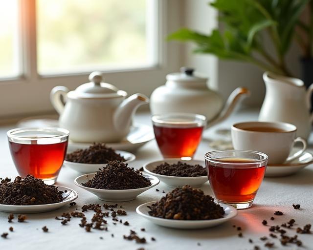 Colección de variedades de té negro artesanal